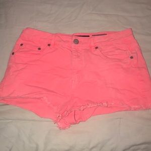 AEROPOSTALE Bright Pink High Waisted Denim Shorts